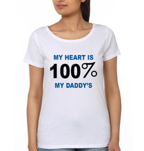 Load image into Gallery viewer, My heart is 100 % Father and Daughter Matching T-Shirt- KidsFashionVilla
