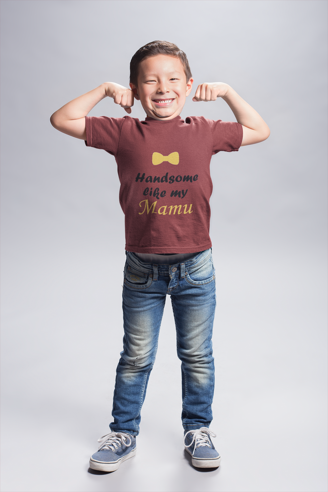 Handsome Like My Mamu Half Sleeves T-Shirt for Boy-KidsFashionVilla
