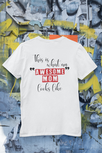 Load image into Gallery viewer, Awesome Mom Son Mother And Son White Matching T-Shirt- KidsFashionVilla
