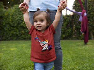 Cute Cartoon Half Sleeves T-Shirt For Girls -KidsFashionVilla