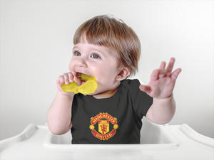 Manchester United Black Rompers for Baby Girl - KidsFashionVilla