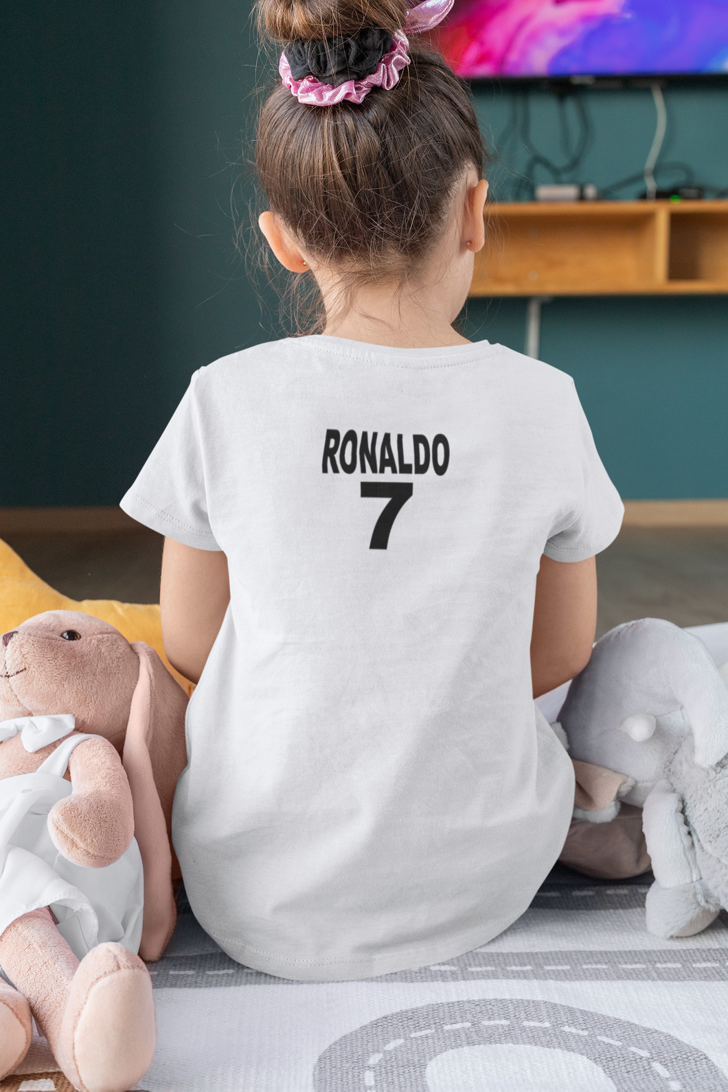 Ronaldo 7 Half Sleeves T-Shirt For Girls -KidsFashionVilla
