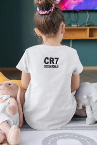 Ronaldo Cr7 Half Sleeves T-Shirt For Girls -KidsFashionVilla