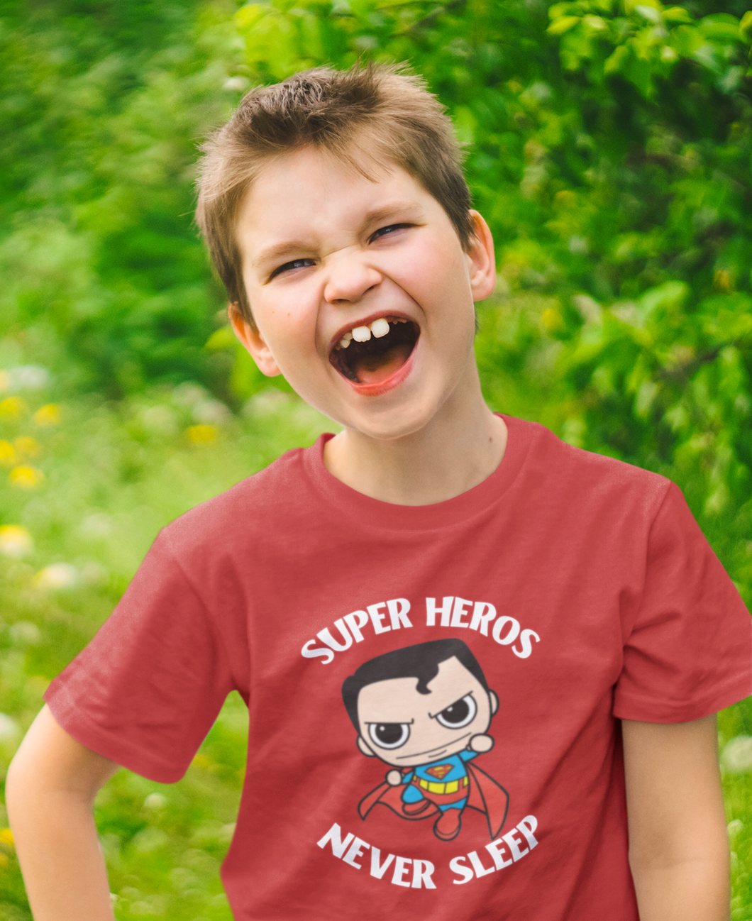 Super Heros Never Sleeps Half Sleeves T-Shirt for Boy-KidsFashionVilla