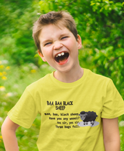 Load image into Gallery viewer, Baa Baa Black Sheep Poem Half Sleeves T-Shirt for Boy-KidsFashionVilla
