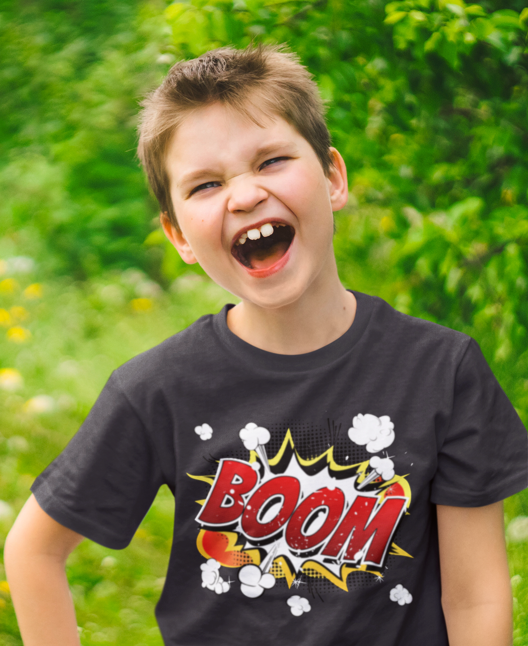 Boom Half Sleeves T-Shirt for Boy-KidsFashionVilla