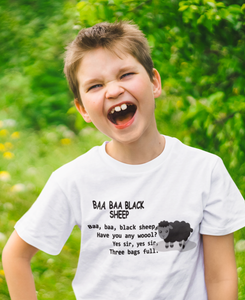 Baa Baa Black Sheep Poem Half Sleeves T-Shirt for Boy-KidsFashionVilla