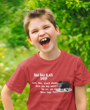 Load image into Gallery viewer, Baa Baa Black Sheep Poem Half Sleeves T-Shirt for Boy-KidsFashionVilla
