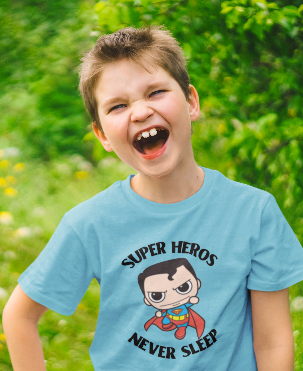 Super Heros Never Sleeps Half Sleeves T-Shirt for Boy-KidsFashionVilla