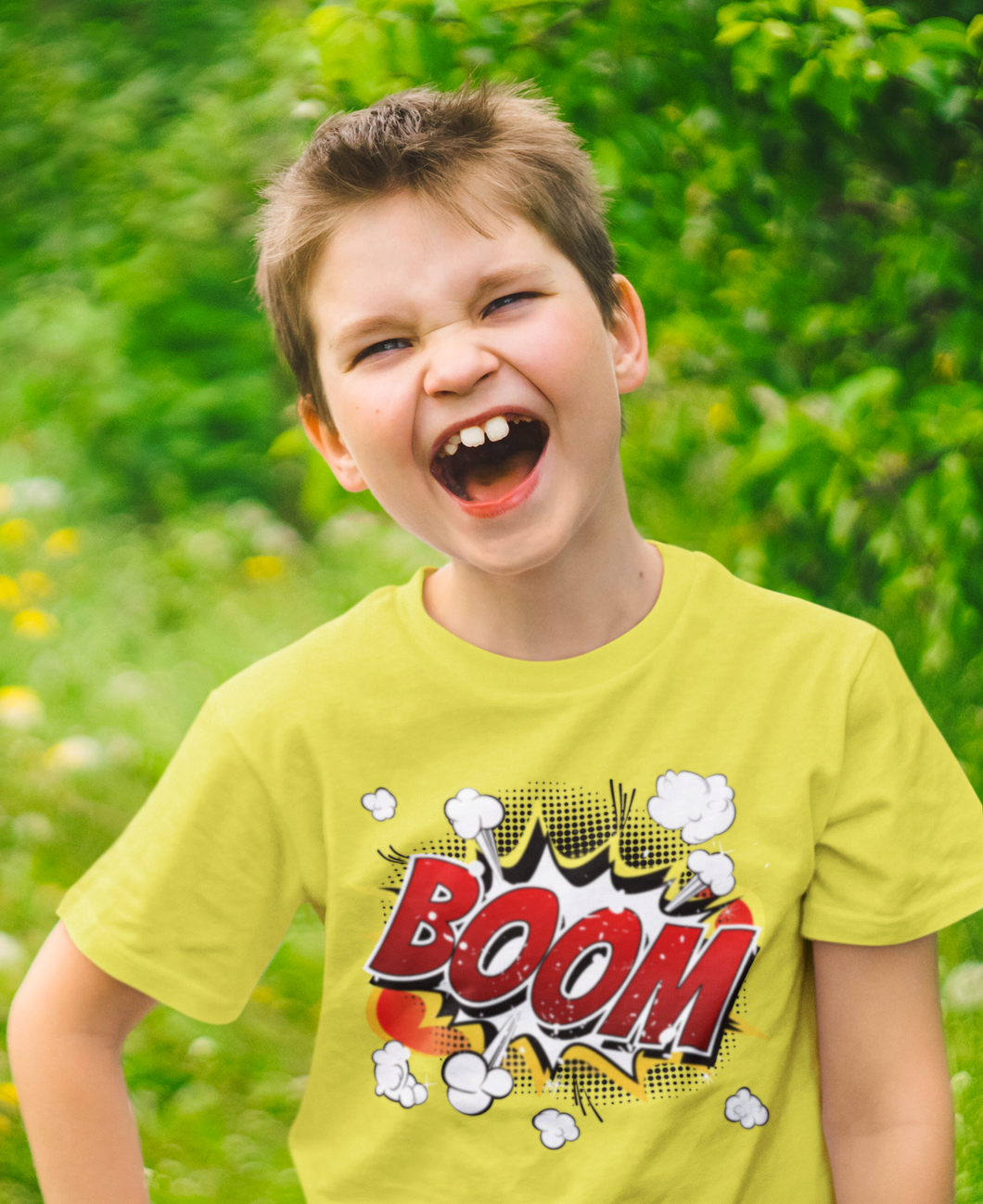 Boom Half Sleeves T-Shirt for Boy-KidsFashionVilla