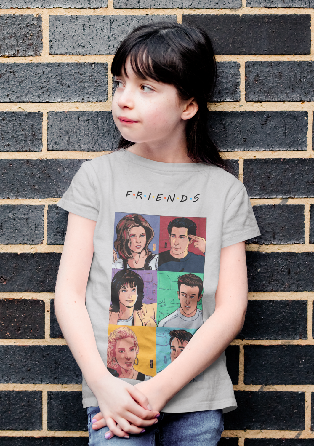 Friends Web Series Half Sleeves T-Shirt For Girls -KidsFashionVilla