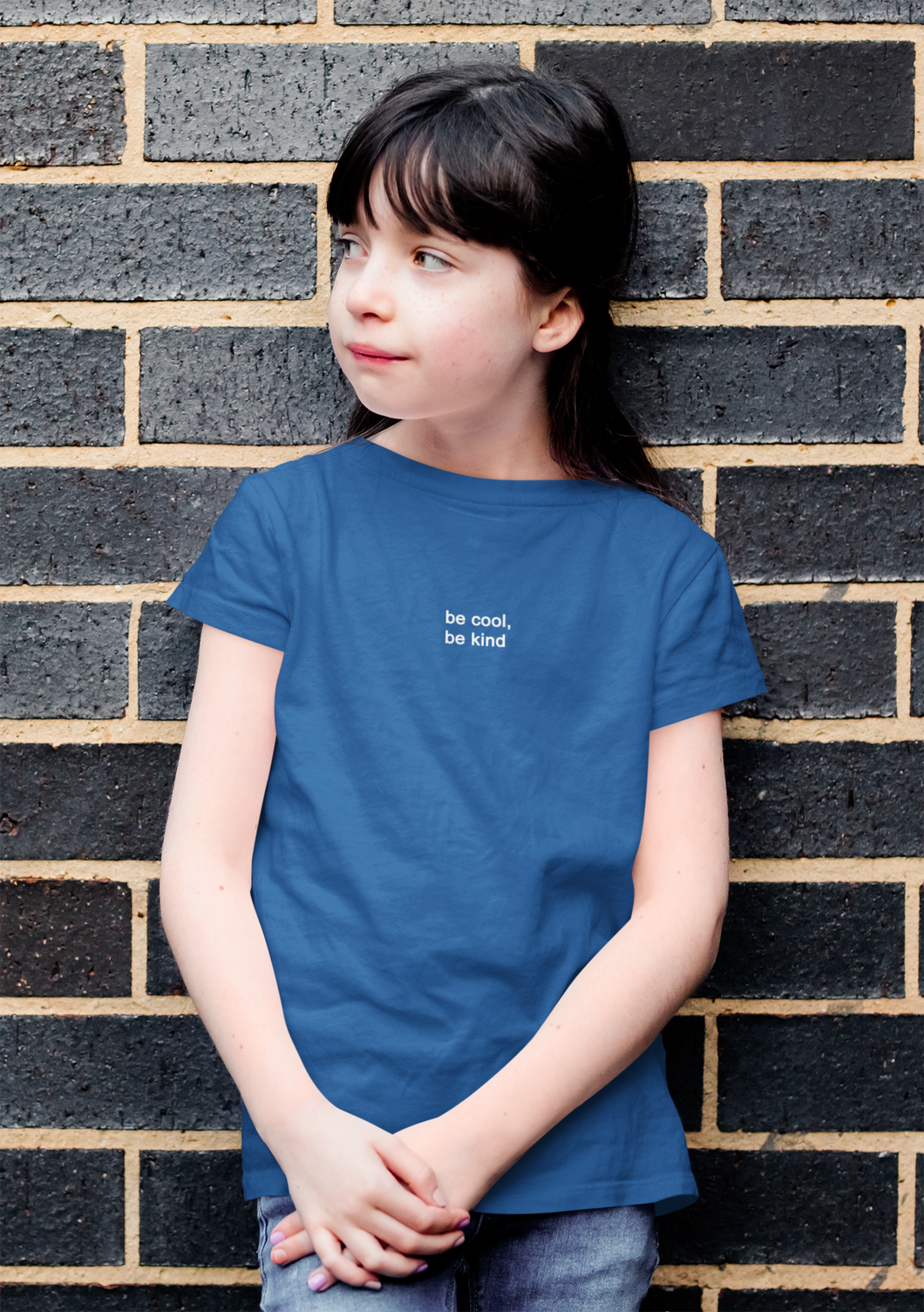 Be Cool Be Kind Minimals Half Sleeves T-Shirt For Girls -KidsFashionVilla