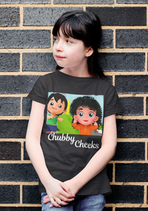 Chubby Cheeks Poem Half Sleeves T-Shirt For Girls -KidsFashionVilla