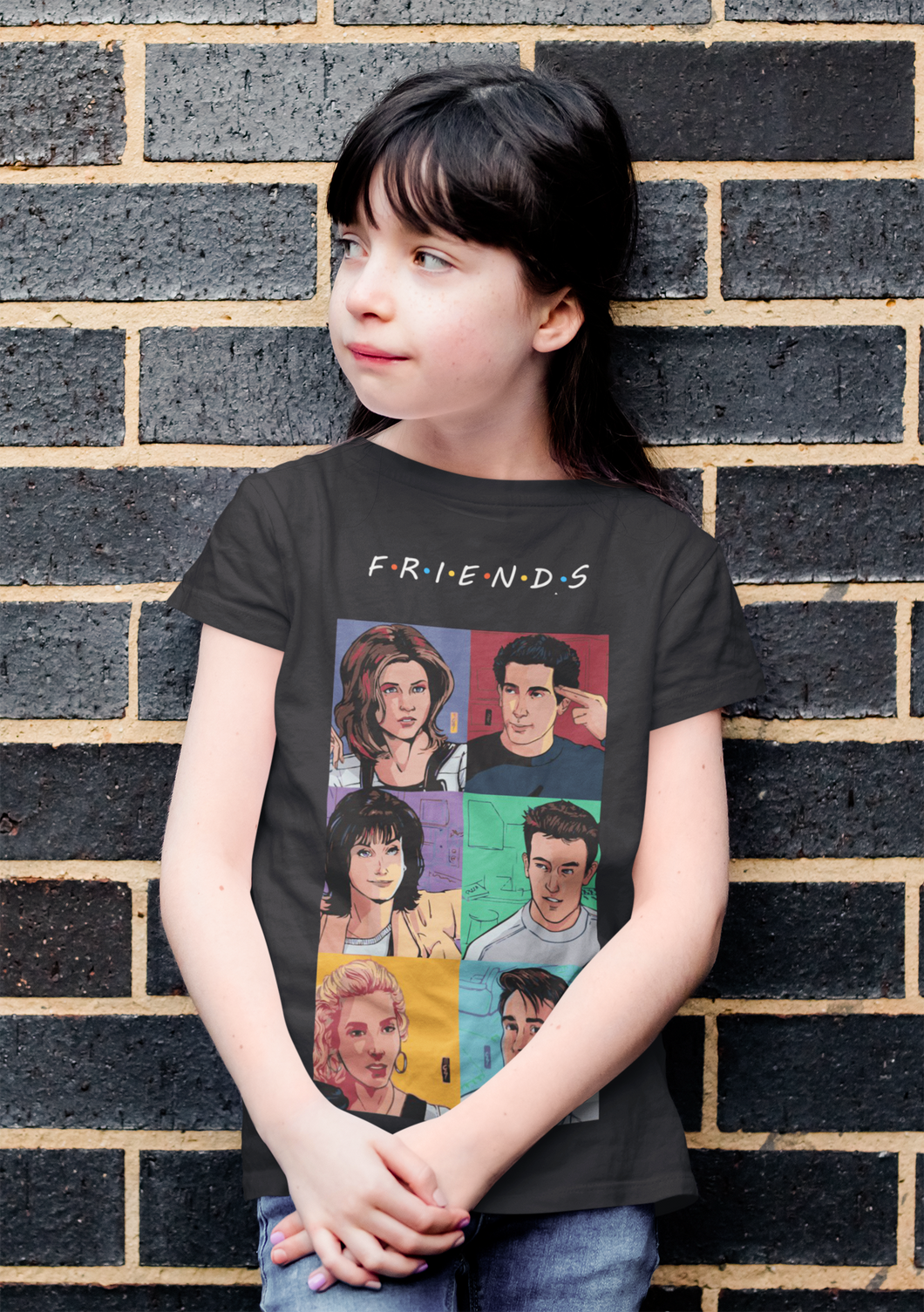 Friends Web Series Half Sleeves T-Shirt For Girls -KidsFashionVilla