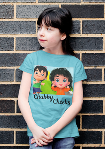 Chubby Cheeks Poem Half Sleeves T-Shirt For Girls -KidsFashionVilla