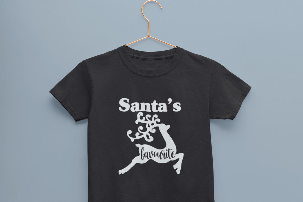 Santas Favorite Christmas Half Sleeves T-Shirt for Boy-KidsFashionVilla