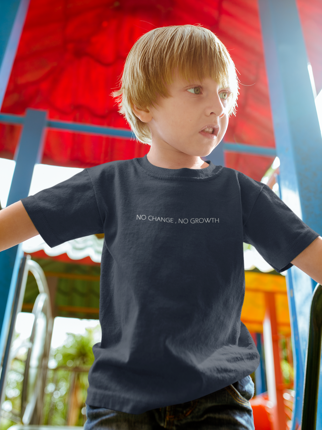 No Change No Growth Minimals Half Sleeves T-Shirt for Boy-KidsFashionVilla