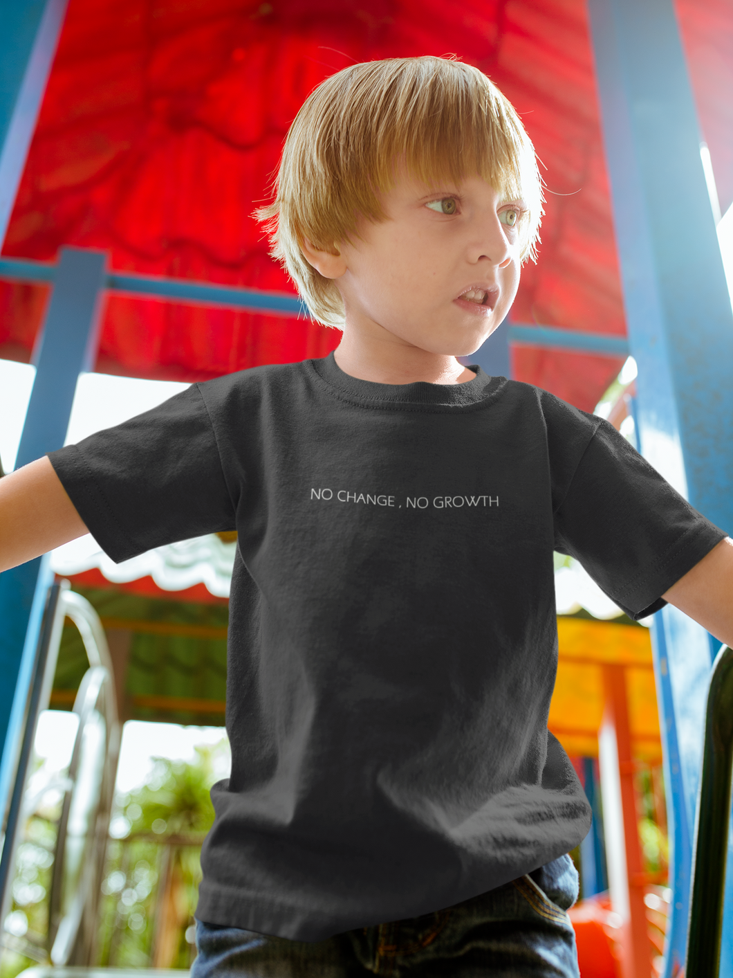 No Change No Growth Minimals Half Sleeves T-Shirt for Boy-KidsFashionVilla