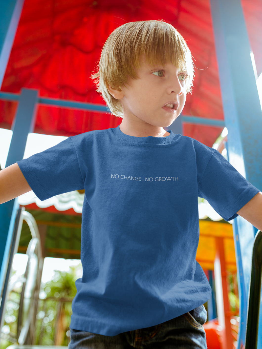 No Change No Growth Minimals Half Sleeves T-Shirt for Boy-KidsFashionVilla