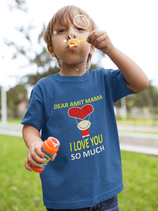 Custom Name I love My Mama So Much Half Sleeves T-Shirt for Boy-KidsFashionVilla