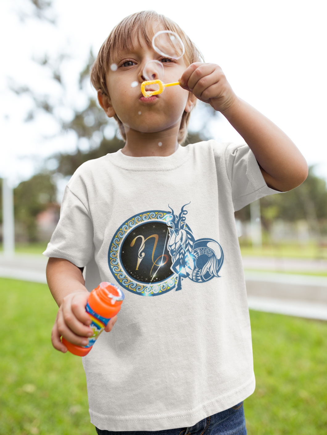 Capricon Zodiac Sign Half Sleeves T-Shirt for Boy-KidsFashionVilla