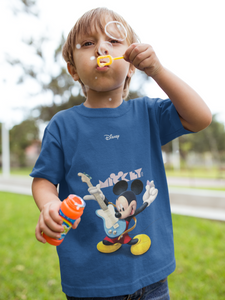 Playing Guitar Cartoon Half Sleeves T-Shirt for Boy-KidsFashionVilla