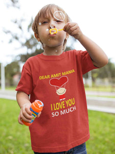 Custom Name I love My Mama So Much Half Sleeves T-Shirt for Boy-KidsFashionVilla