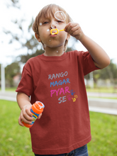 Load image into Gallery viewer, Rango Magar Pyar Se Holi Half Sleeves T-Shirt for Boy-KidsFashionVilla
