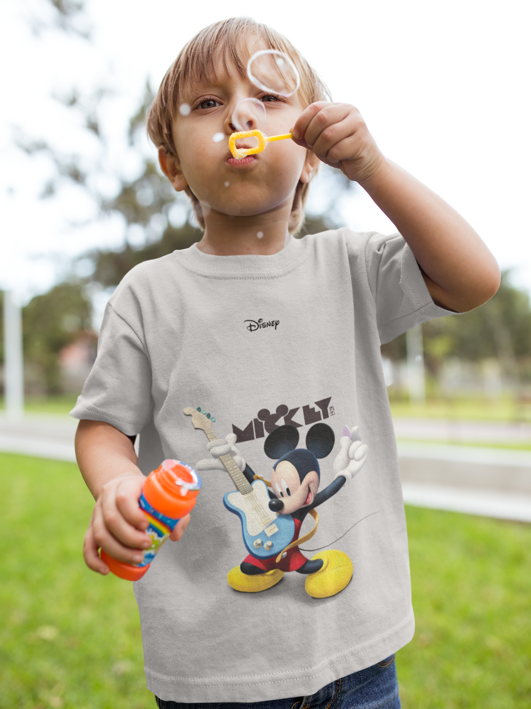 Playing Guitar Cartoon Half Sleeves T-Shirt for Boy-KidsFashionVilla