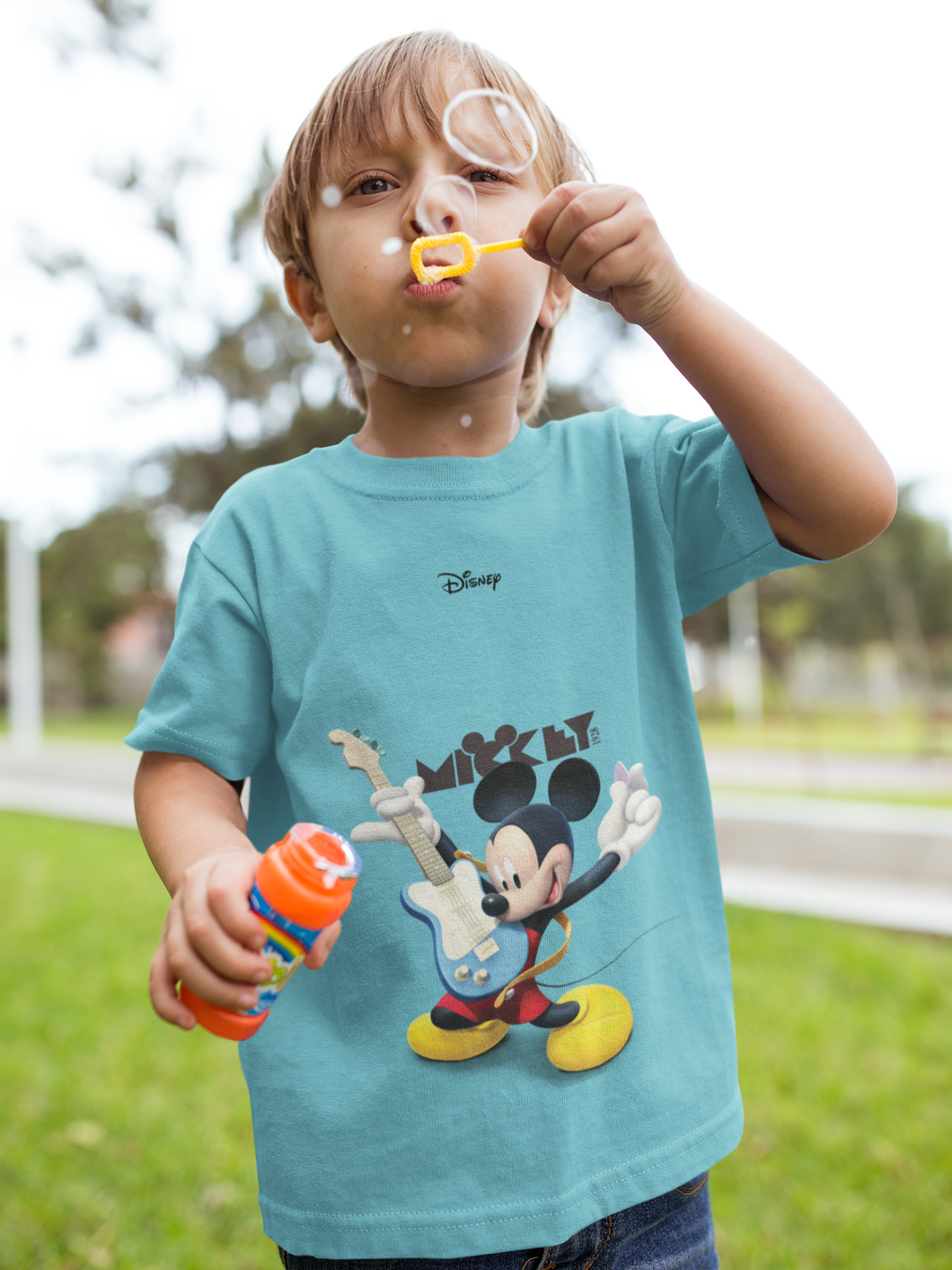 Playing Guitar Cartoon Half Sleeves T-Shirt for Boy-KidsFashionVilla