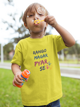 Load image into Gallery viewer, Rango Magar Pyar Se Holi Half Sleeves T-Shirt for Boy-KidsFashionVilla
