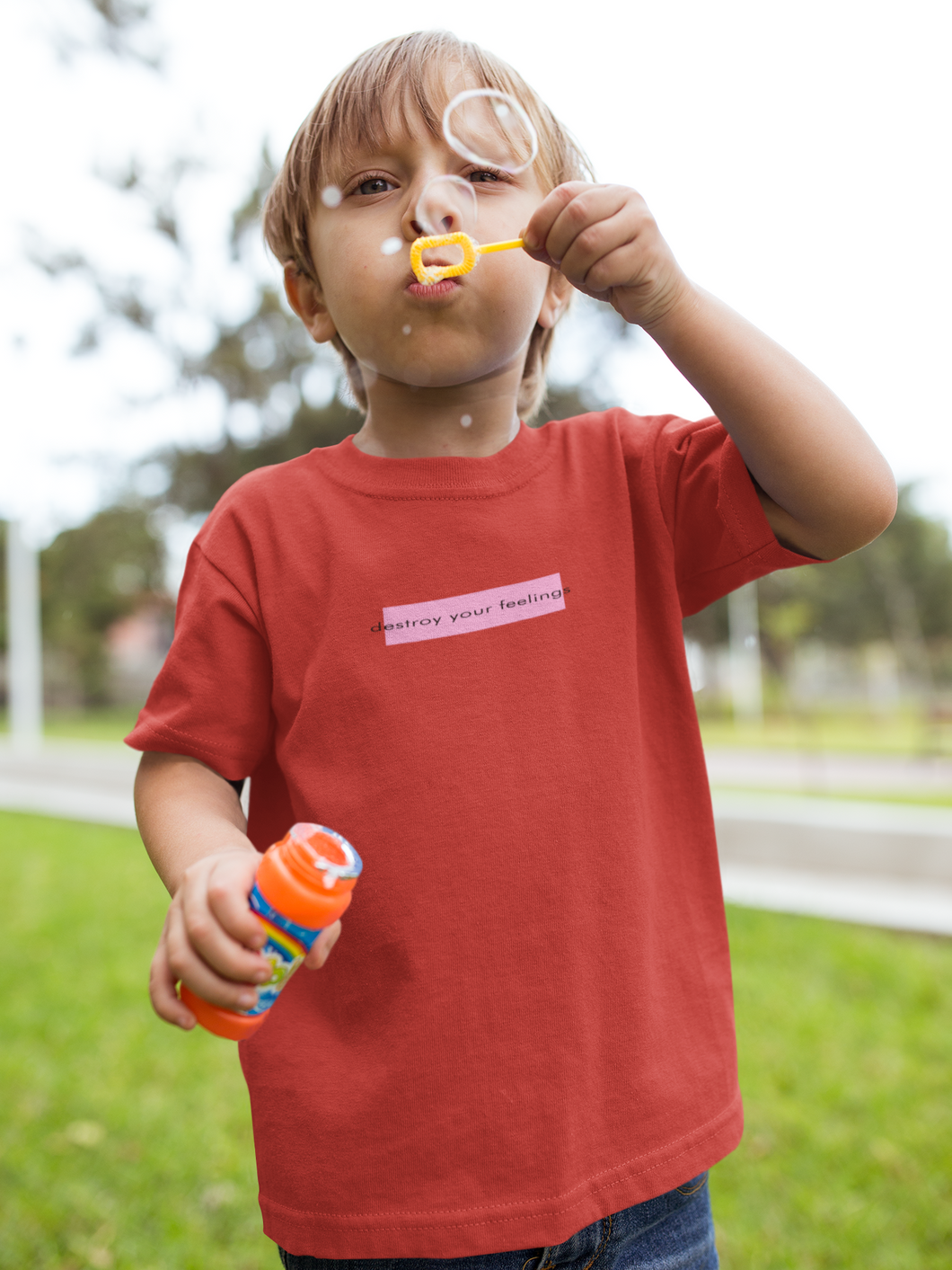 Destroy Your Feelings Minimals Half Sleeves T-Shirt for Boy-KidsFashionVilla