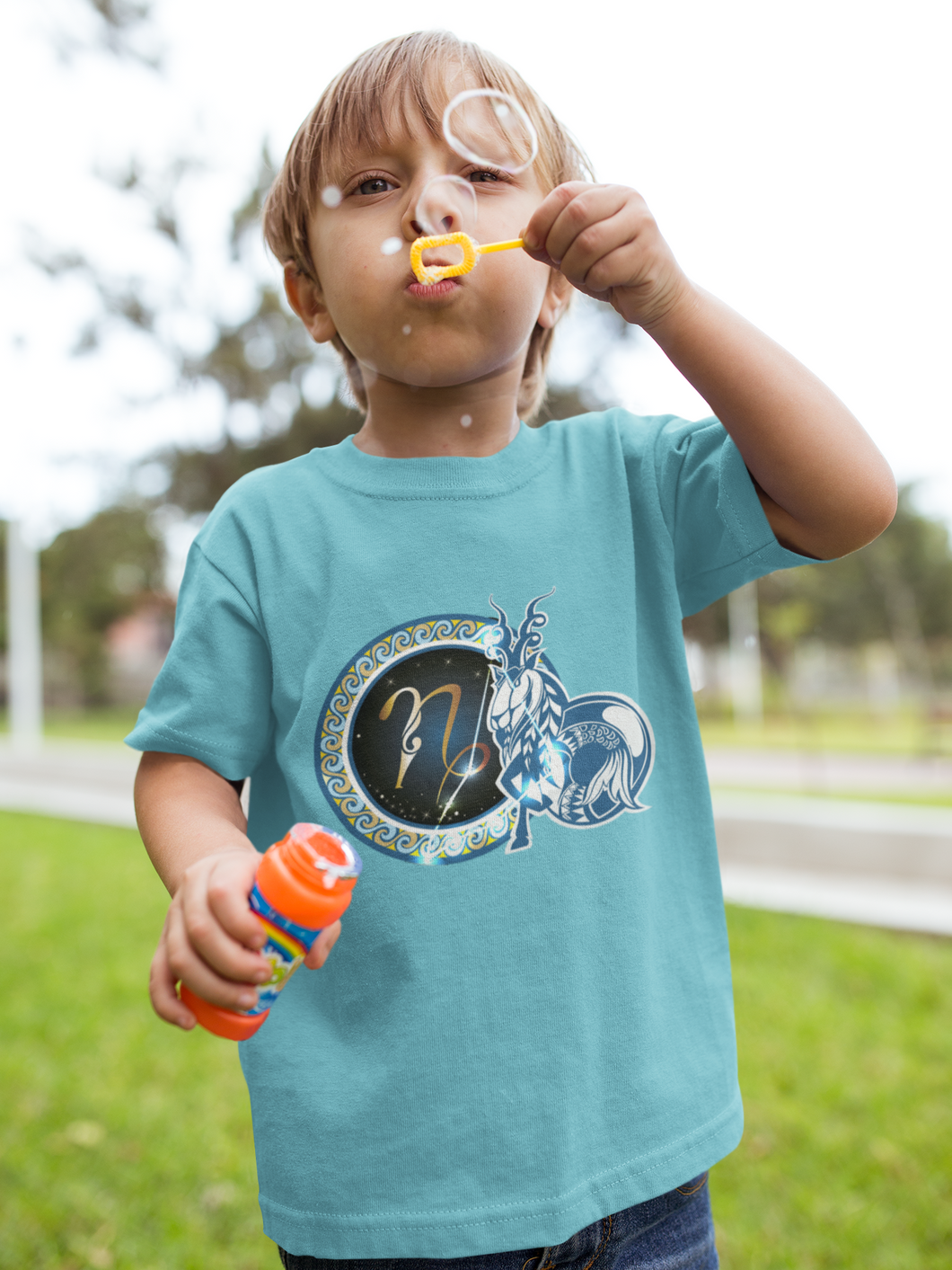 Capricon Zodiac Sign Half Sleeves T-Shirt for Boy-KidsFashionVilla