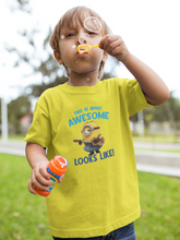 Load image into Gallery viewer, This Is What Awesome Looks Like Minion Half Sleeves T-Shirt for Boy-KidsFashionVilla
