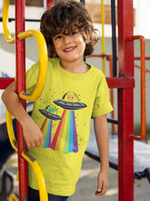 Load image into Gallery viewer, Rainbow Spaceship Cartoon Half Sleeves T-Shirt for Boy-KidsFashionVilla
