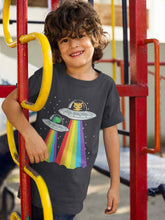 Load image into Gallery viewer, Rainbow Spaceship Cartoon Half Sleeves T-Shirt for Boy-KidsFashionVilla
