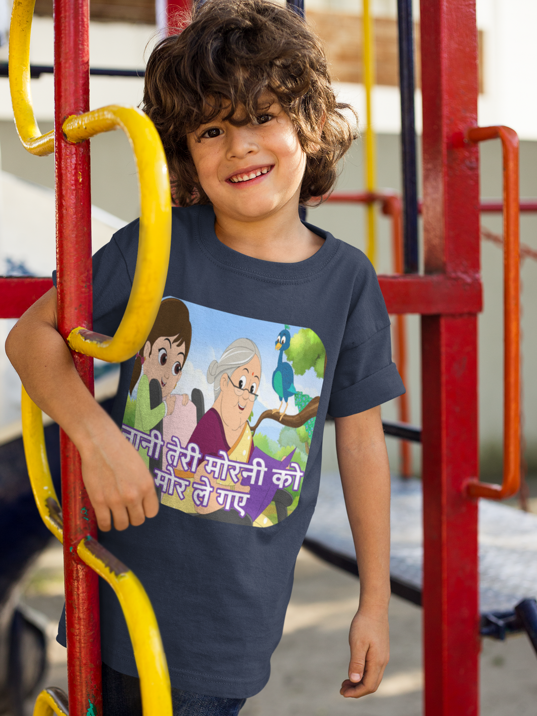 Nani Teri Morni Poem Half Sleeves T-Shirt for Boy-KidsFashionVilla