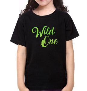 Mild One Wild One' Sister-Sister Kids Half Sleeves T-Shirts -KidsFashionVilla