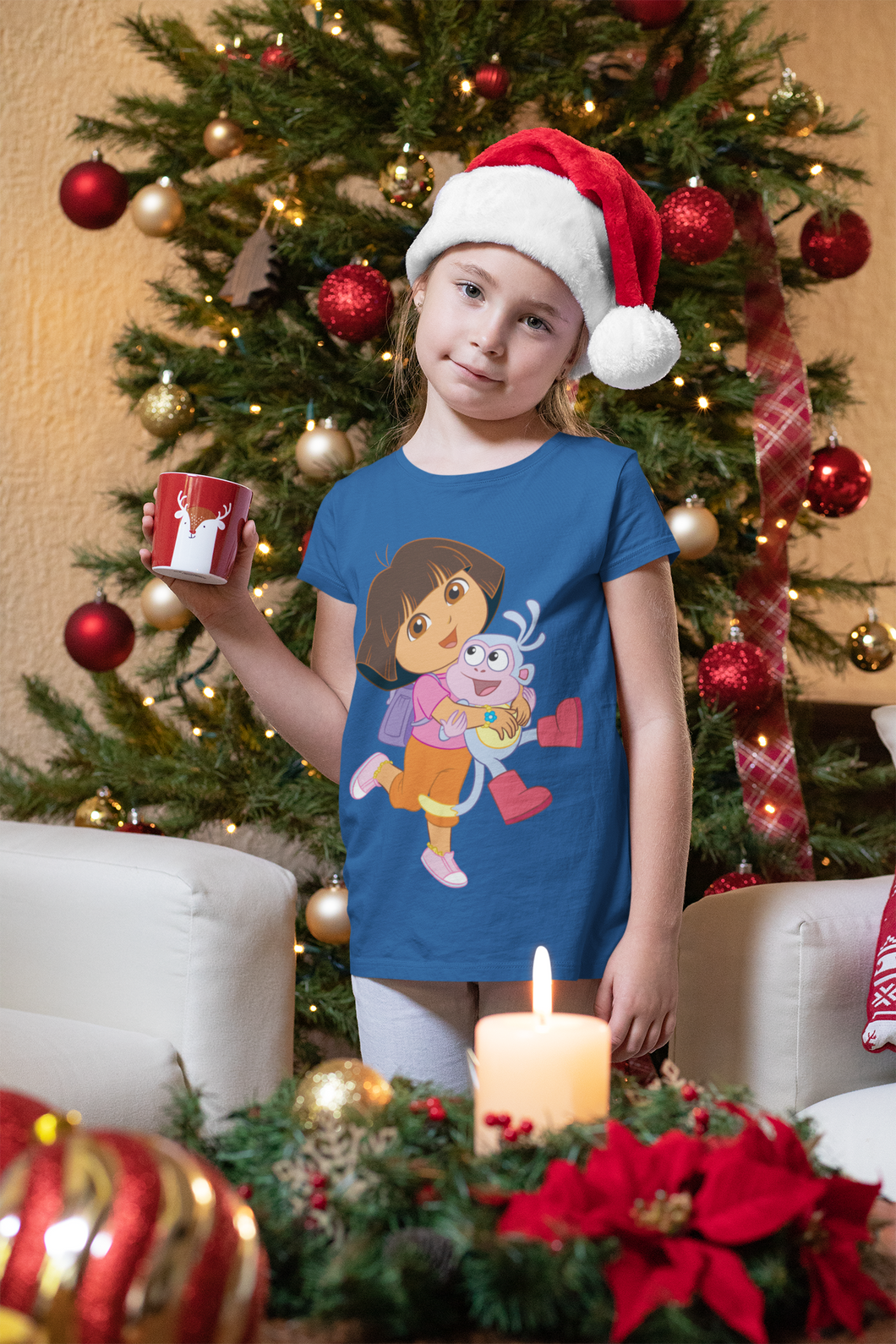 Cute Cartoon Half Sleeves T-Shirt For Girls -KidsFashionVilla