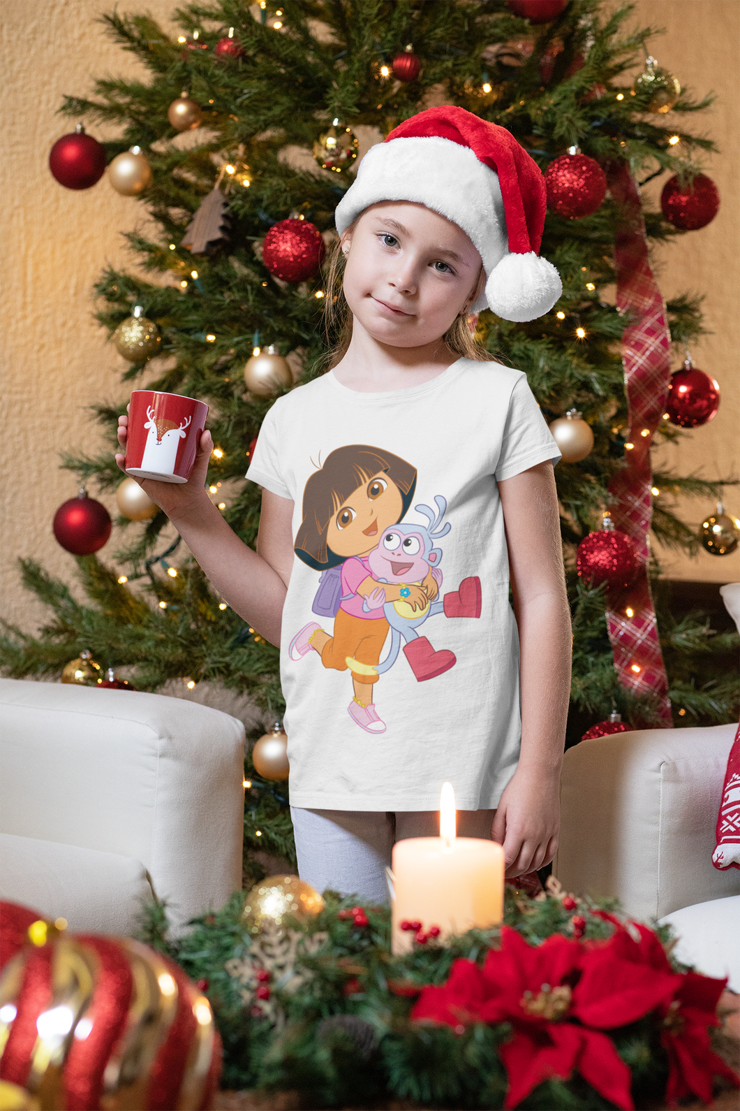 Cute Cartoon Half Sleeves T-Shirt For Girls -KidsFashionVilla