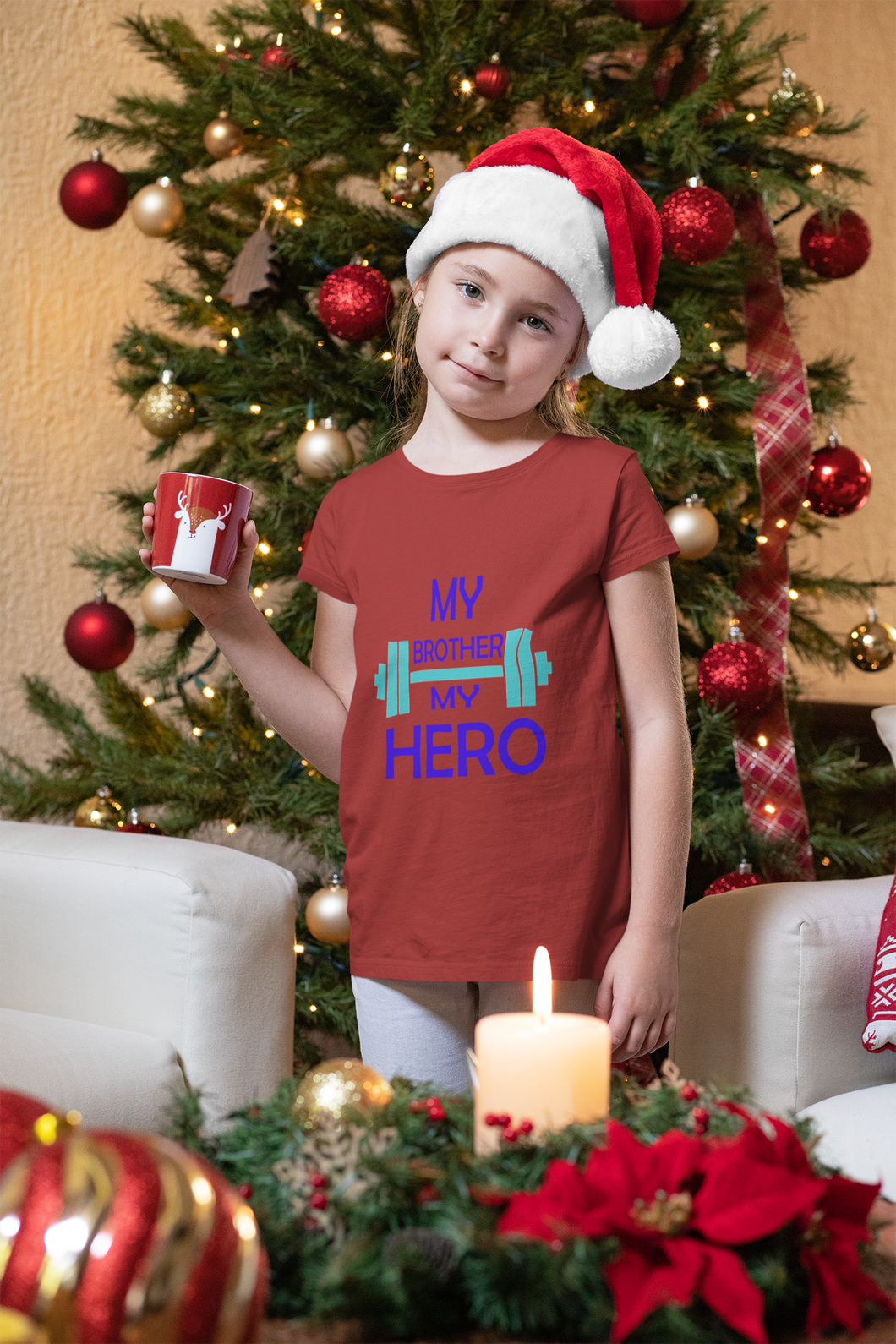 My Brother My Hero Half Sleeves T-Shirt For Girls -KidsFashionVilla