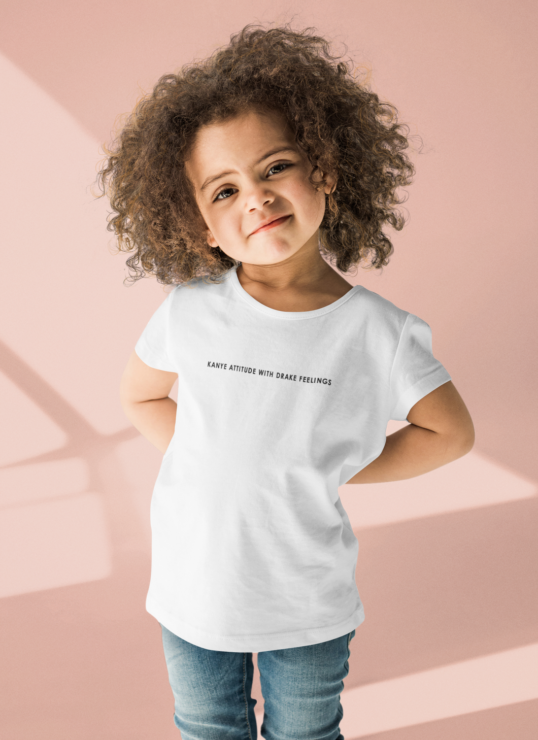 Kanye Attitude Minimals Half Sleeves T-Shirt For Girls -KidsFashionVilla
