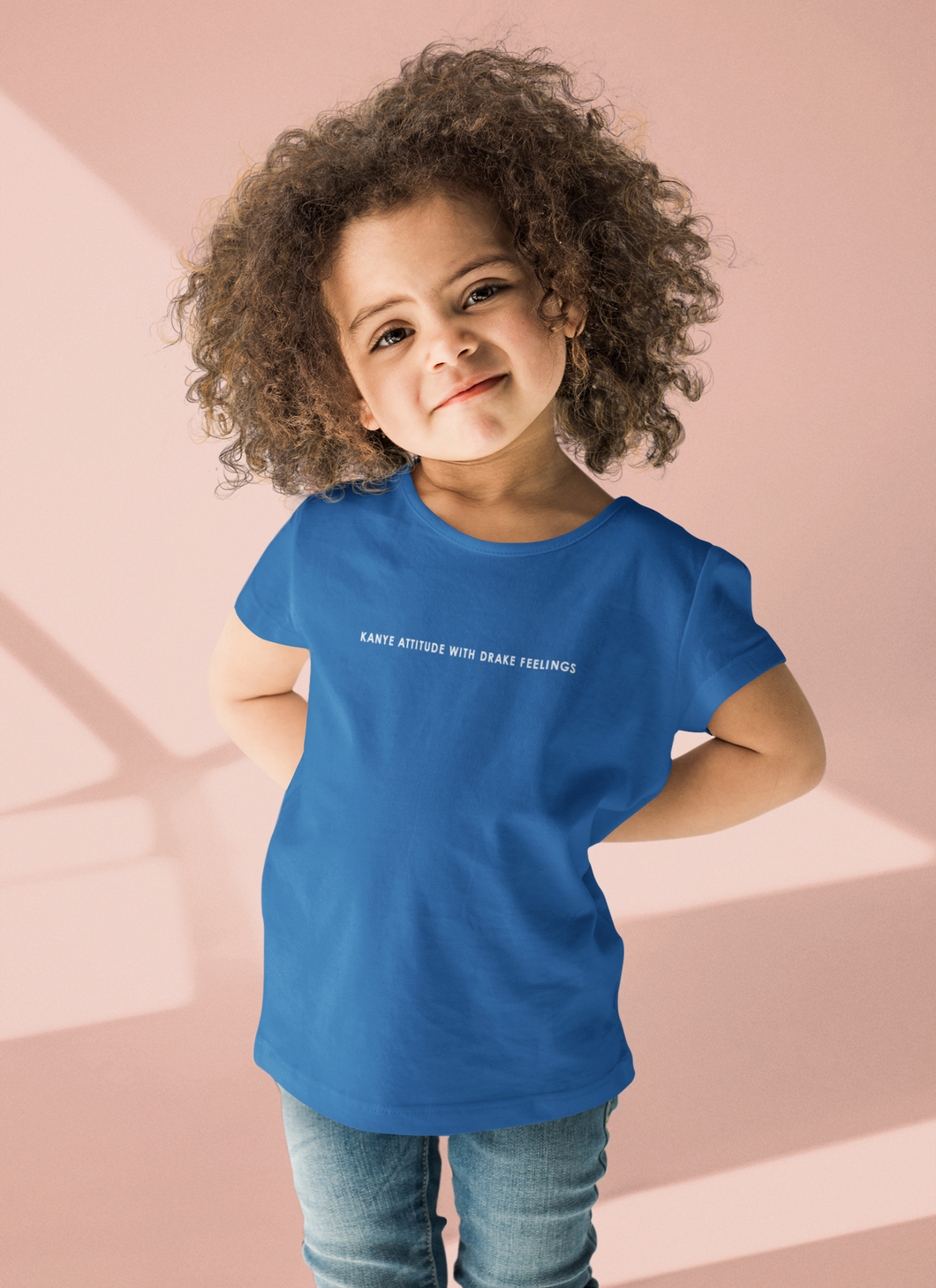 Kanye Attitude Minimals Half Sleeves T-Shirt For Girls -KidsFashionVilla
