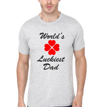 Load image into Gallery viewer, World Luckiest Dad  World Luckiest  Son Father and Son Matching T-Shirt- KidsFashionVilla
