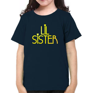 Big Sister Lil Sister-Sister Kids Half Sleeves T-Shirts -KidsFashionVilla