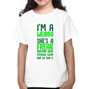 Freak Weirdo Sister-Sister Kids Half Sleeves T-Shirts -KidsFashionVilla