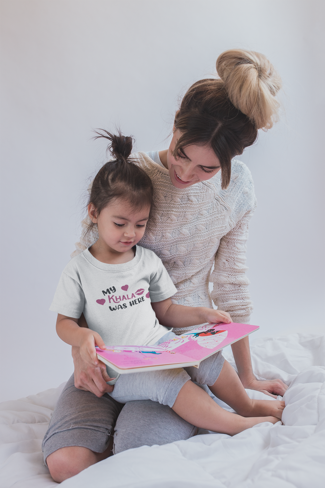 Khala Was Here Eid Half Sleeves T-Shirt For Girls -KidsFashionVilla