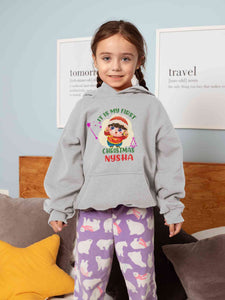 Customized Name It Is My First Christmas Girl Hoodies-KidsFashionVilla