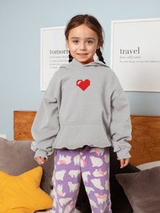 8 Bit Heart Minimal Girl Hoodies-KidsFashionVilla