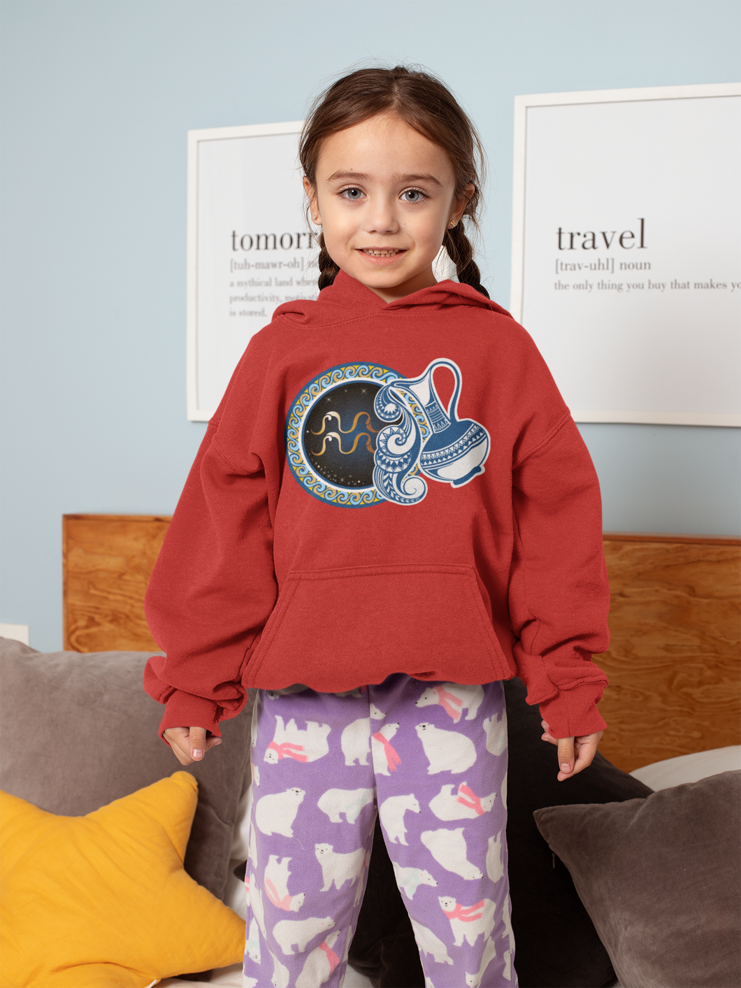 Aquarius Zodiac Sign Girl Hoodies-KidsFashionVilla